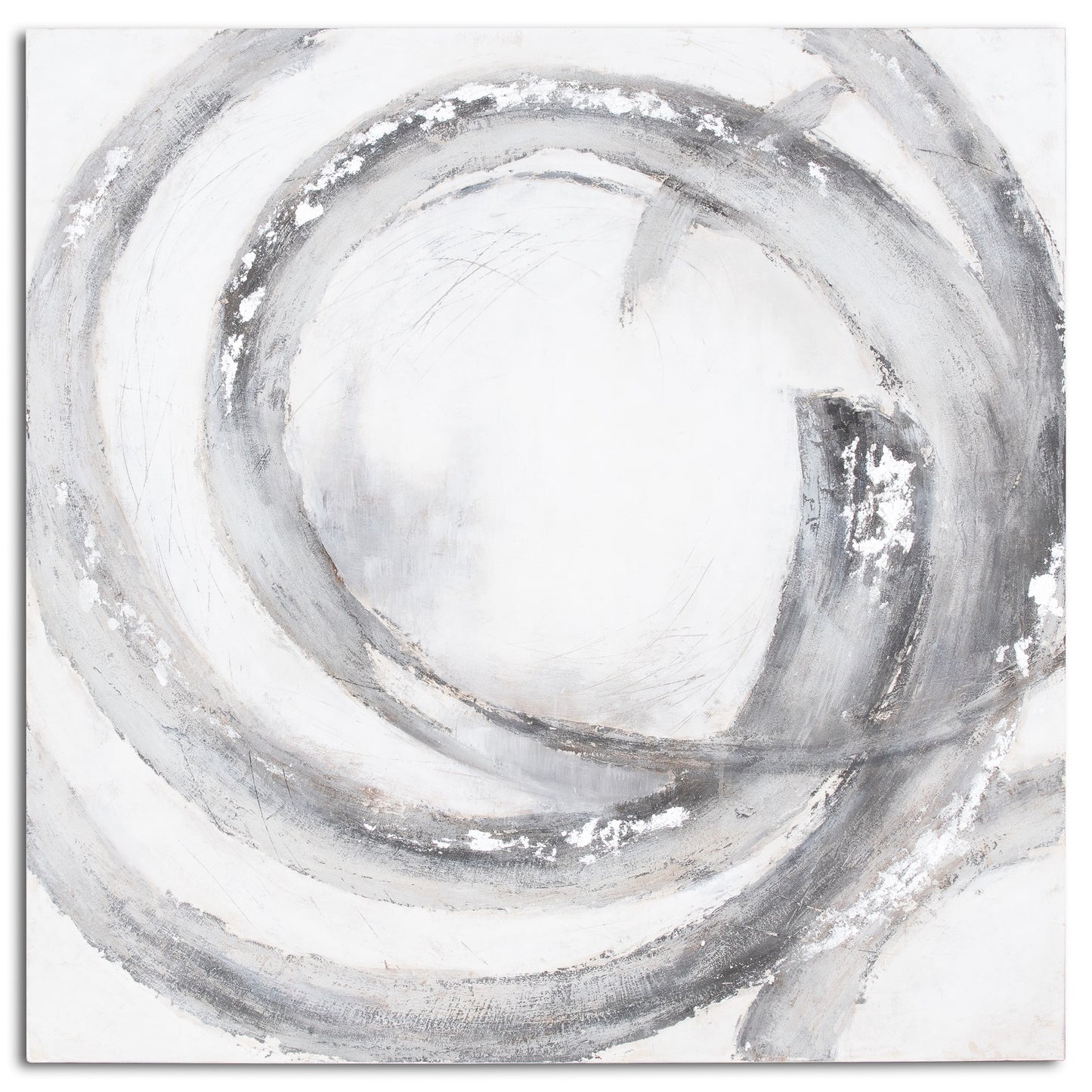 Galaxy Silver And Grey Hand Painted Canvas (150cm x 150cm