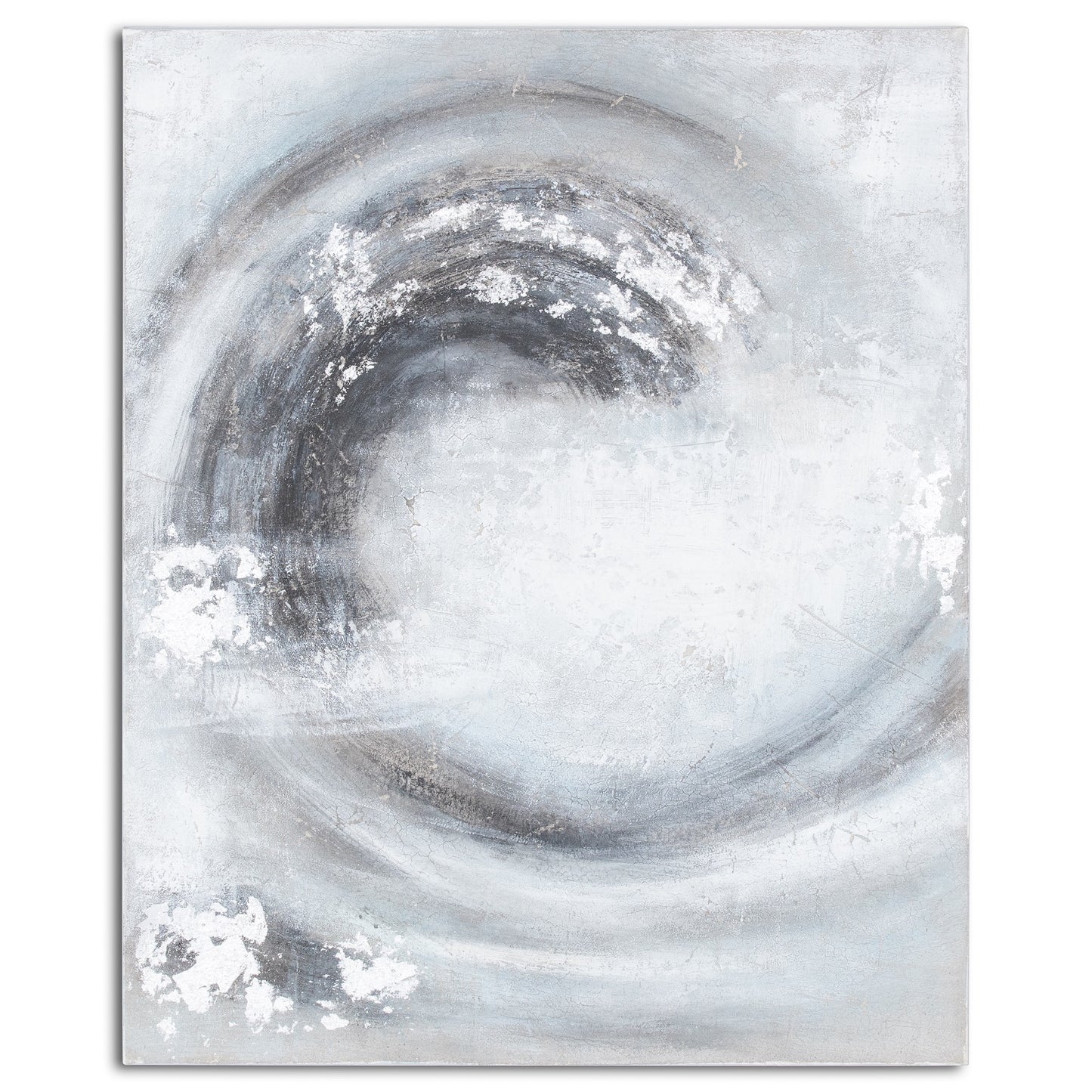 Sierra Silver And Grey Hand Painted Canvas 100 x 80