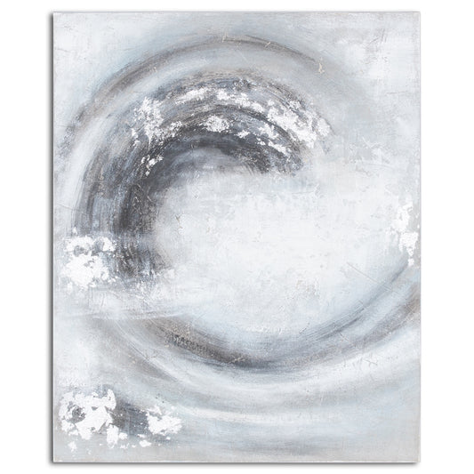 Sierra Silver And Grey Hand Painted Canvas 100 x 80