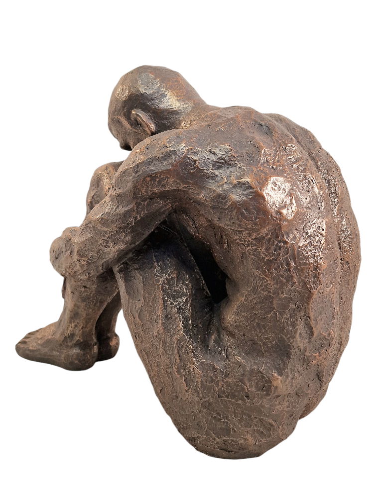 Sitting Man Bronze Style Statue 44.5cm